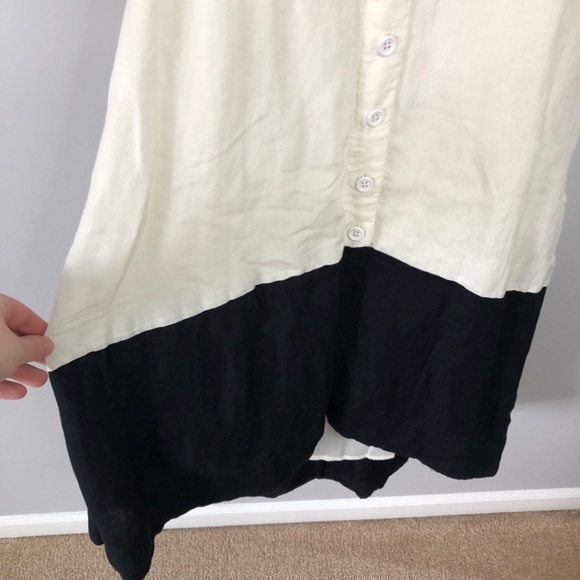 Maeve Anthropologie Linen Colorblock Open Back Midi Dress M - Picture 15 of 15